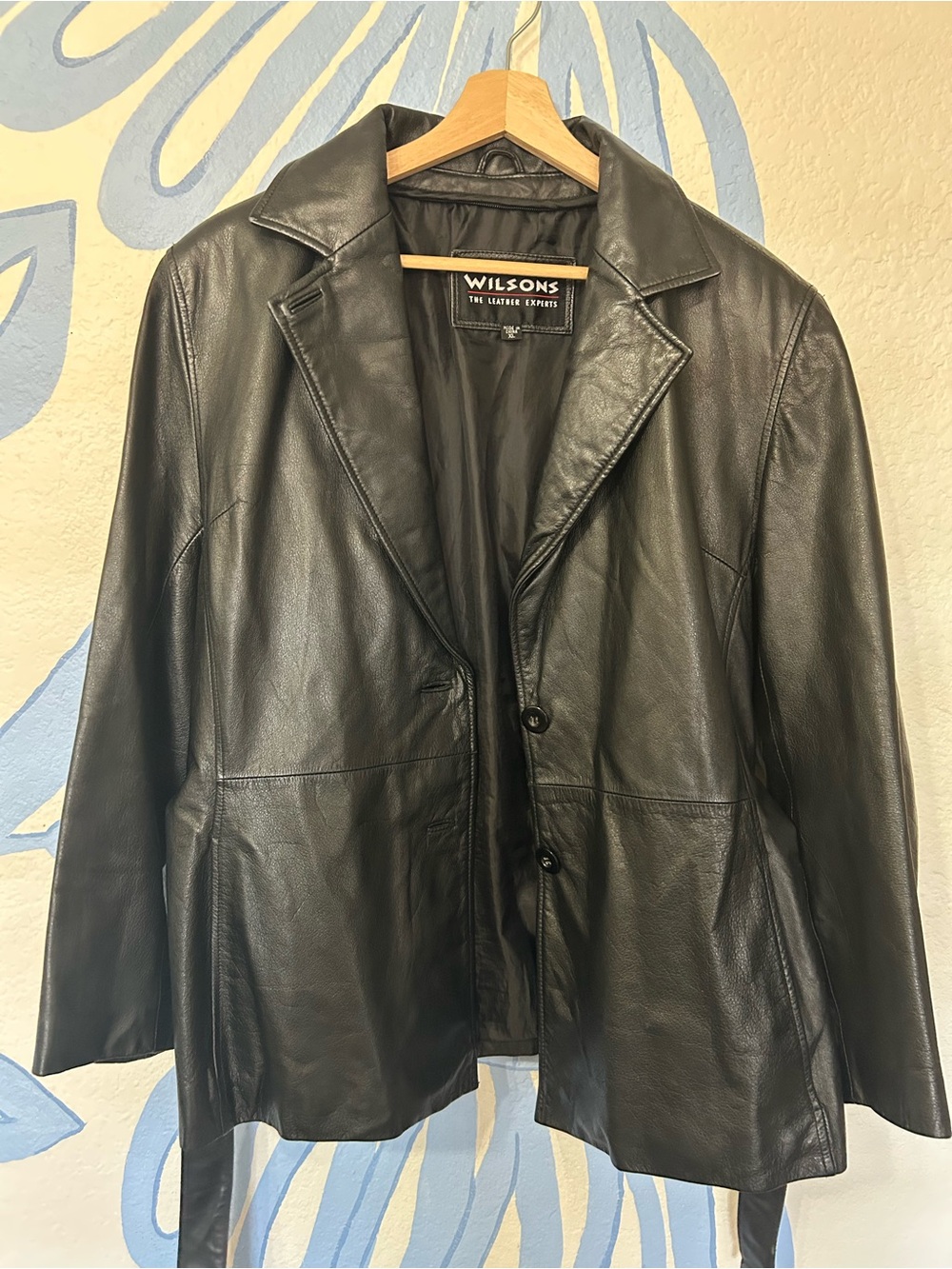 ✨ Vintage 1990s Wilsons Leather Black Genuine Leather Jacket ✨